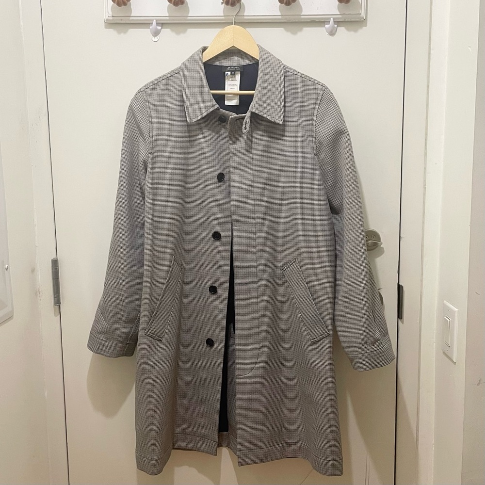 A.P.C. Checked Trench Coat in Grey
